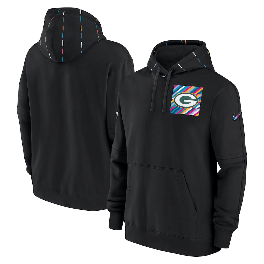 Men's Green Bay Packers Black 2023 Crucial Catch Club Pullover Hoodie Men's Green Bay Packers Black 2023 Crucial Catch Club Pullover Hoodie